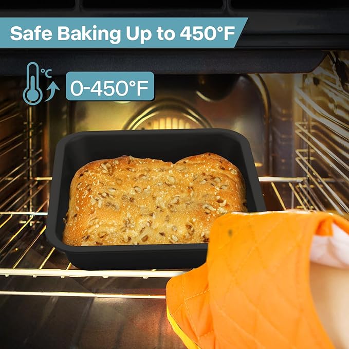 2-Pack 8x8 Square Cake Pan, Nonstick Brownies Square Cake Pan, 8 inch Square Baking Pan for Making Meat Dishes, Square Cake Pan for Beginners, Easy to Clean