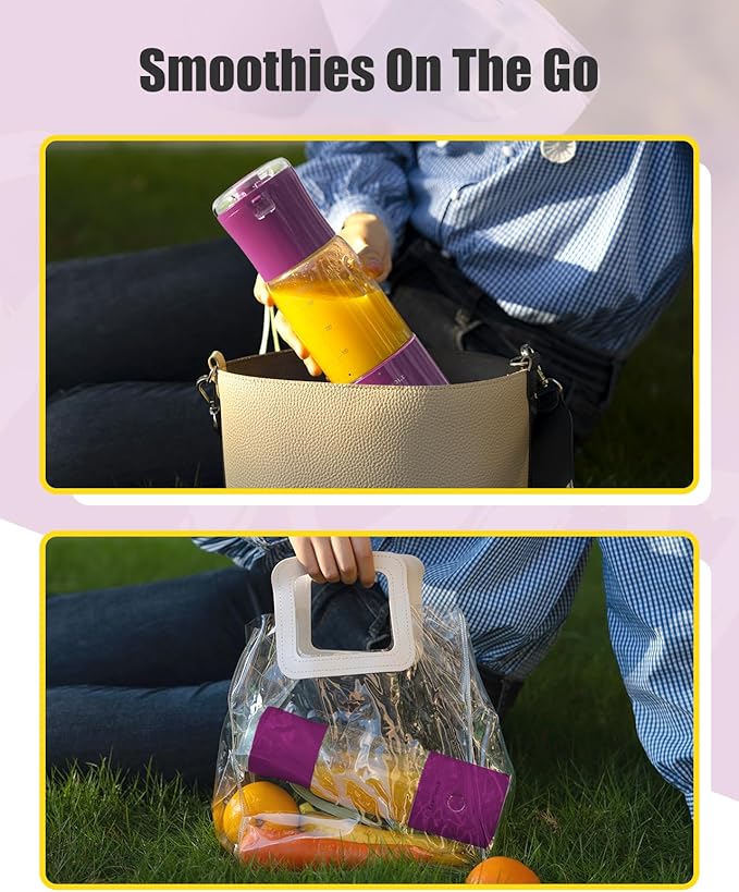 EASEHOLD Portable Personal Blender for Smoothies Shakes, Fresh Juice Mini Fast Blender on the go with 6 Blades, Rechargable Single BPA Free for Sport, Kitchen, Travel,Camping (Raspberry)