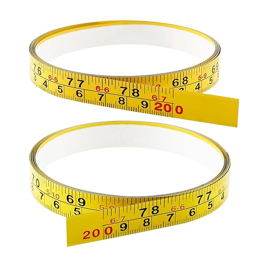 2Pcs Steel Self-Adhesive Measuring Tape, Imperial & Metric Tape Measure Sticker Ruler, Left To Right and Right To Left Stick on Tape Measure for Workbench, Woodworking, Saw & Drafting, 200cm / 78 Inch