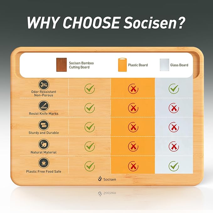 Extra Large Bamboo Board Charcuterie Wooden Cutting Chopping Board Butcher Block Nice Solid Thick Juice Groove Big Xl XXl xlarge Hardwood Kitchen Counter Organic Meat BBQ Kit(19.5" x 14" x 0.8")