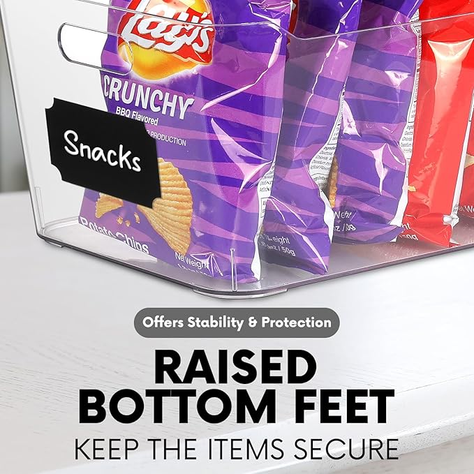 Clear Plastic Storage Bins, Perfect for Kitchen Organization or Pantry Organization and Storage, X-Large Fridge Organizer Plastic Bins, Pantry Organization and Storage Bins, Cabinet Organizers