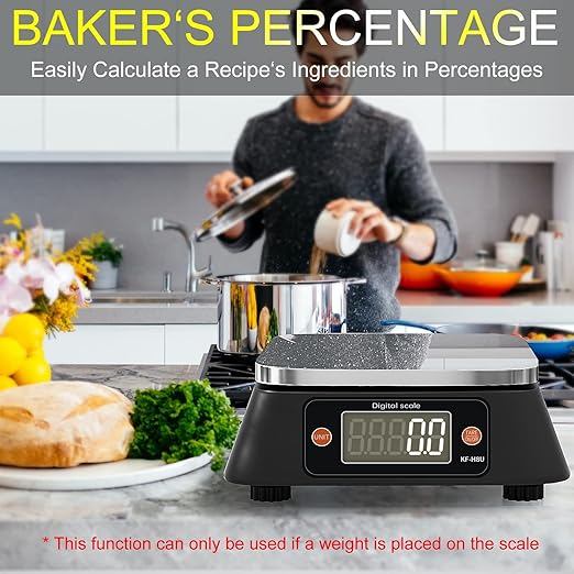 Kitchen Scales Digital Weight Grams and Ounces, YONCON KF-H8U Food Scale for Bakers, Candle and Soap Making, Baking Scale with Stainless Steel Large Platform, 22lb, 3*AA Batteries and AC Power Adapter