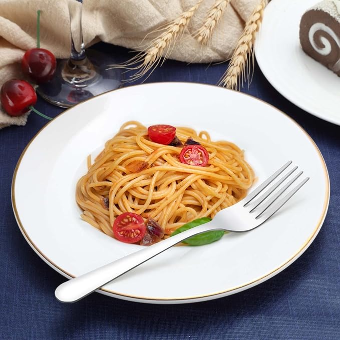 24-Piece Dinner Forks Set, Funnydin 7.1 Inches Stainless Steel Forks Silverware, Durable Table Forks Set, Use for Home, Kitchen and Restaurant - Mirror Polished, Dishwasher Safe