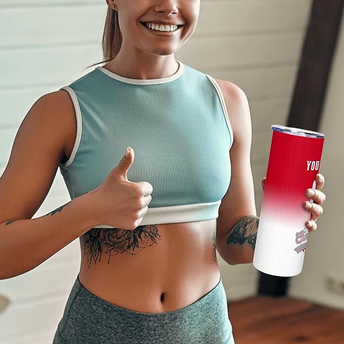 Custom Tumbler Stainless Steel Cup Personalized Baseball Vacuum Insulation Travel Mug Add Your Name Number Fans Gift for Baseball Fans