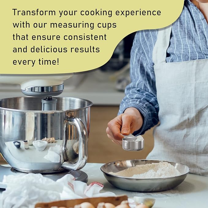 1PCS 1/4Cup (60ml, 2oz) Single Measuring Cup, Stainless Steel Measure Scoop, Metric and US Measurement, Dishwasher Safe