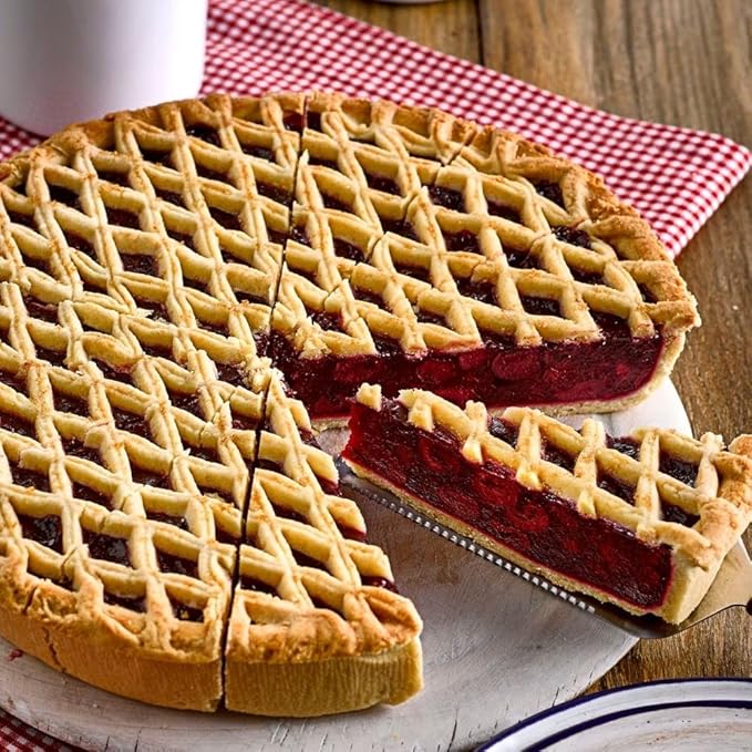 Pastry Lattice Roller Cutter, UPGRADE Stainless Steel Dough Lattice Roller Cutter for Beef Wellington Fishnet Crust Top Cookie Pie Pizza Bread,Wood Handle