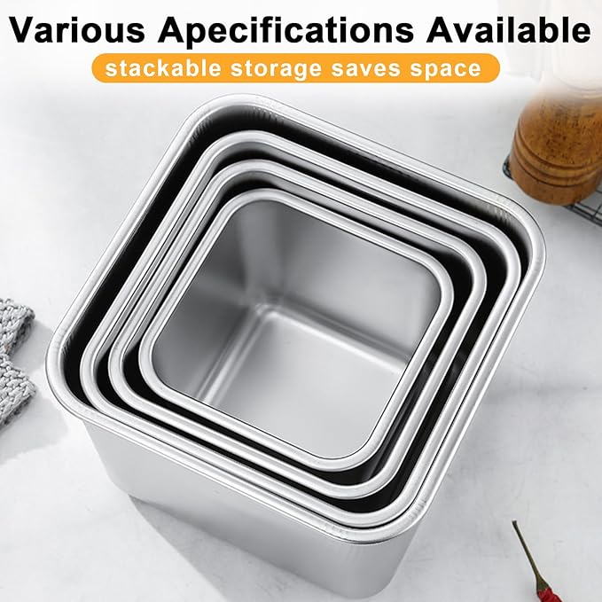 YUPER Stainless Steel Food Containers, Meal Prep Container Bacon Cheese Container for Refrigerator, Stainless Steel Containers with Lids Fruit Lunch Storage, 2 Pack (88+162OZ)