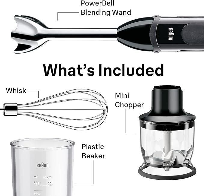 Braun MQ5025 Hand Blender Multiquick Vario, MQ5025, Black