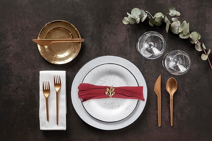 ANA Cloth Napkins Set of 12 (17.5x17.5) inch 100% Cotton Dinner Napkin Washable Hotel Quality Reusable Kitchen & Table Linen for Fall Thanksgiving Family Dinners Weddings & Everyday Use - Red