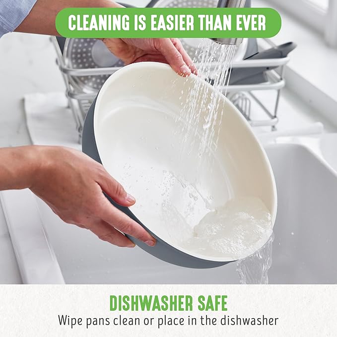 GreenLife 10 Piece Nonstick Pots & Pans Set, Detachable Handle & Stackable Cookware Set, Non Toxic PFAS-Free Skillets, Induction Kitchen Pans, Space Saving, Serving Bowls, Oven Safe, Graphite