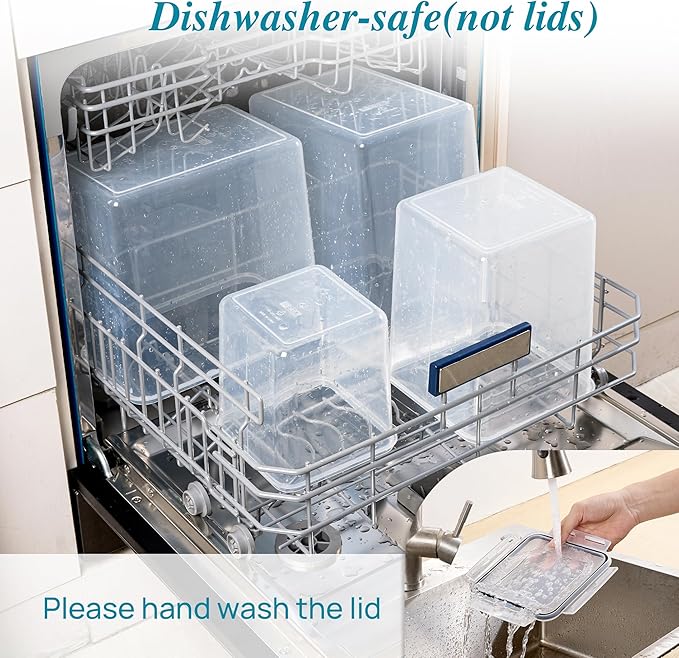 Vtopmart 5 Pack Large Flour and Sugar Storage Containers Set, Airtight Kitchen Pantry Organizers and Storage with Lids for Bulk food, Baking Supplies, BPA Free, Black