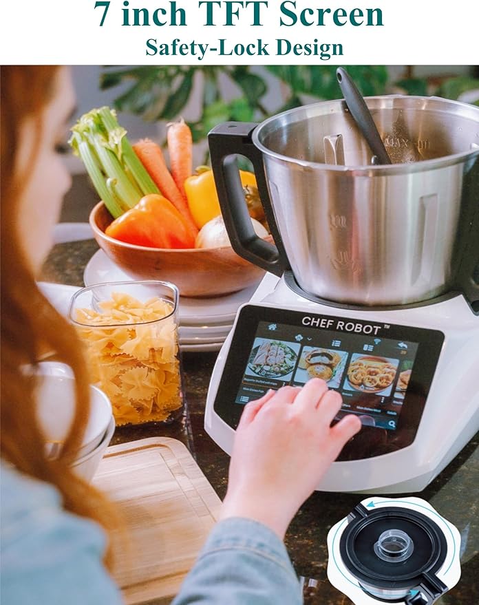 Cooking Machine,Chef Magic Kitchen Robot with 15 Functions, Built-in Scale, 600+ Recipes,3.5L Capacity,98-320°F Temperature Adjustable All-in-One Cooking Robot