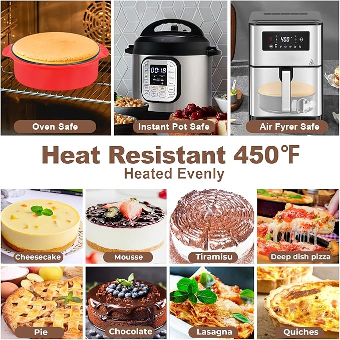 4 7 9 Inch Springform Pan Set of 3, Leakproof Cheesecake Pan with Protector, Nonstick Spring Form Pans for Cheesecake, Round Cake Pans Sets for Baking with Removable Bottom and 50Pcs Parchment Paper