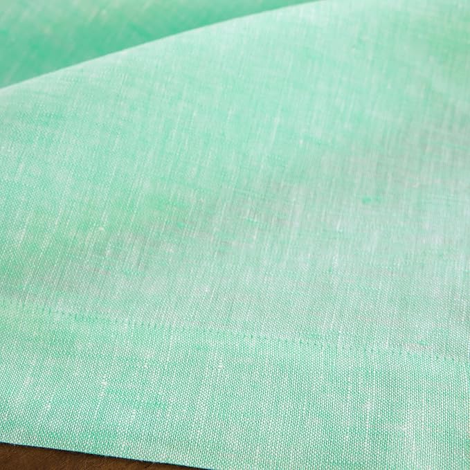 Solino Home Linen Cloth Napkins Set of 4-100% Pure Linen Chambray Aqua Dinner Napkins 20 x 20 Inch - Athena, Handcrafted and Machine Washable