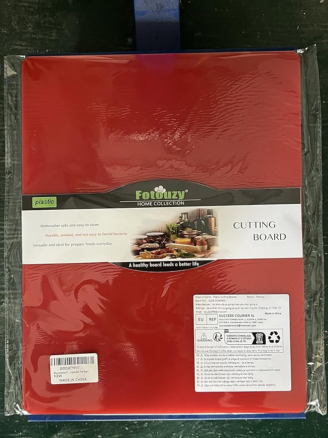 Fotouzy Plastic Cutting Boards for Kitchen, Flexible Cutting Mats Set of 7, BPA-Free, Non-Porous, Dishwasher Safe, 15x12 In, 7 Translucent Colors
