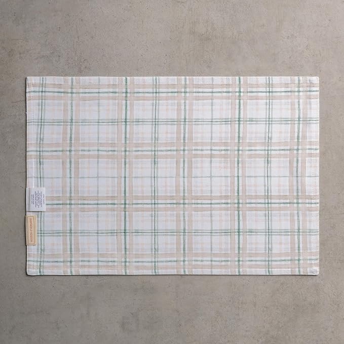 Maison d' Hermine Placemats Set of 4 100% Cotton Washable Cloth Place Mats, Reusable Table Mats for Thanksgiving Christmas Decorations Kitchen Dining Party Wedding (Deer in The Woods, 13" x 19")