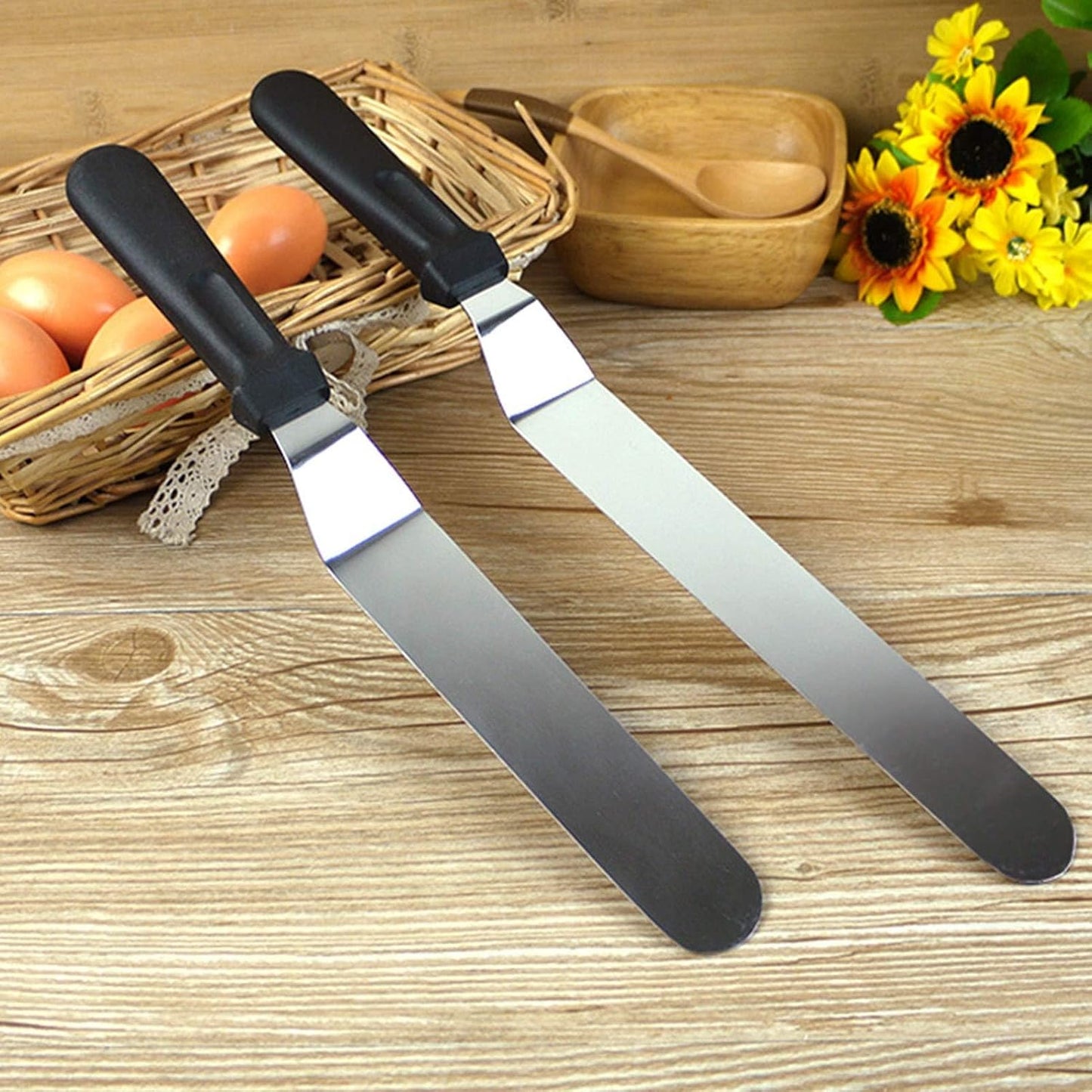 Icing Spatula, Offset Spatula, Stainless Steel with PP Plastic Handle Cake Decorating Frosting Spatula
