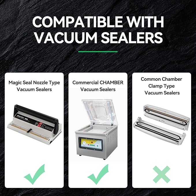 MAGIC SEAL Chamber Vacuum Sealer Bags - 10 x 12 Inch Smooth Vacuum Seal Bags for Food Storage, BPA Free, Pack of 100 Pre-Cut, Non-Textured, NOT Compatible with FoodSaver-Type Vacuum Sealers