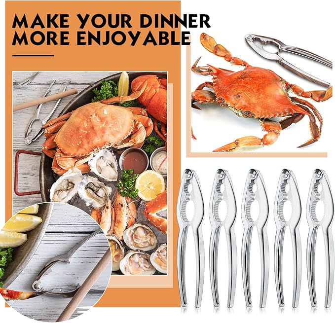 Zhehao 30 Pack Nut Crackers Tool Bulk Crab Crackers and Tools Heavy Duty Crab Leg Claw Crackers Opener Tool for Nuts Shellfish Seafood Home Restaurant Kitchen Crumbled Tools (Silver)