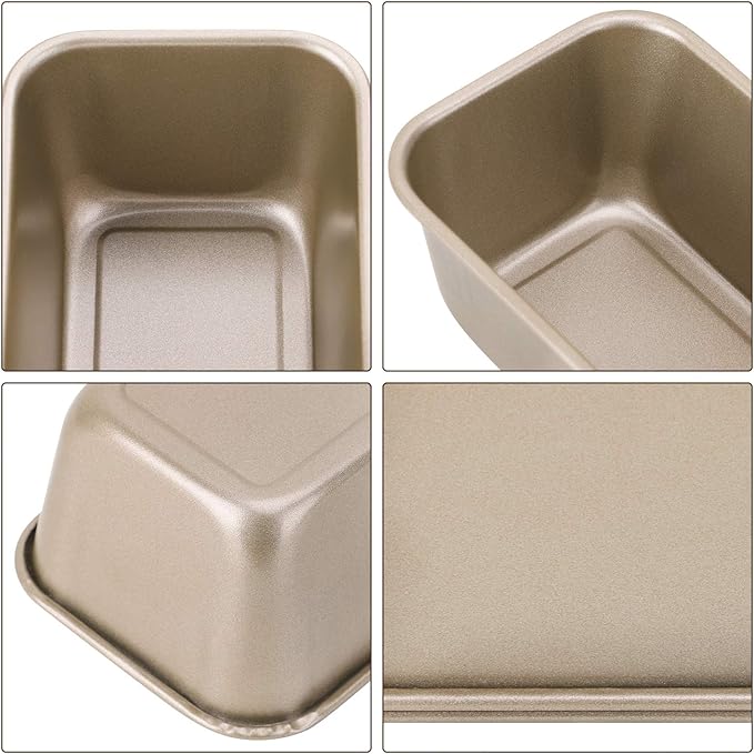 Beasea Long Loaf Pan, 12x4 Inch Rectangle Bread Loaf Pan Set of 2, Nonstick Bread Pans Carbon Steel Toast Pan Golden Cake Pan Loaf Baking Pans Bakeware for Oven Baking