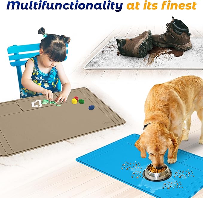 The Original Under Sink Mat - Silicone Waterproof mat, Adjustable, Easy to Clean, Kitchen cabinet liner, Disifenction Surface - 31" x 22" or smaller (Dark Gray, 31" x 22")