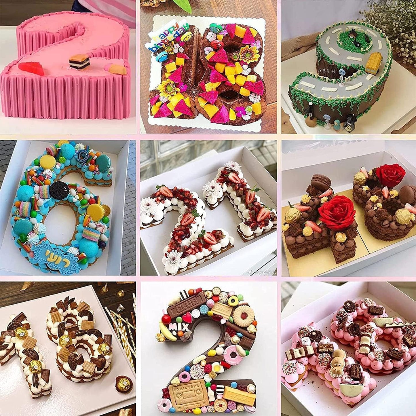 Ducodocu Large Silicone Number Cake Mould 3D Novelty Cake Pan DIY Baking Mold for Birthday Anniversary Number of 4