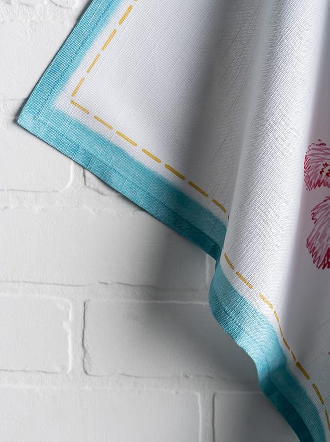 Maison d' Hermine Kitchen Towels Set of 2 100% Cotton 27.50" x 20" Reusable Cloth Tea Dish Towels Absorbent with Hanging Loop for Kitchen, Dining, Cocktail Parties Spring/Summer (Paradise Island)