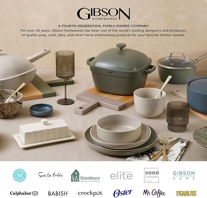 Gibson Home Zen Buffet Hard Square Porcelain Chip and Scratch Resistant Dinnerware Set, White, Service for 8 (24pcs)