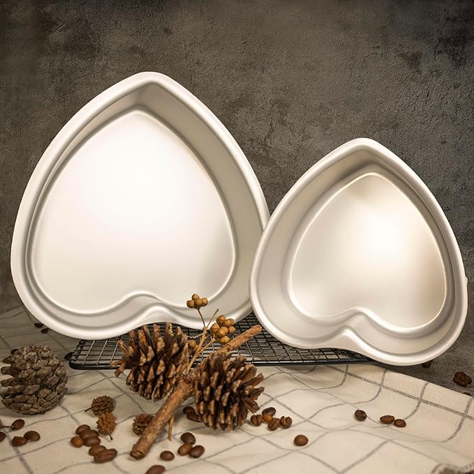 6 3 8 3 heart cake pan, Baking Pan,Anodized Heart Cake Pan, Aluminum Cake Pan, For Valentine s Day Wedding Birthday and Other Occasions Cake.silver