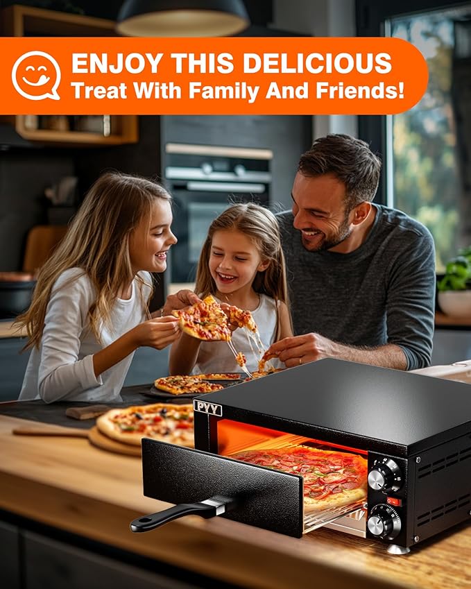 PYY Electric Pizza Oven Indoor Countertop Pizza Oven Commercial Pizza Maker Machine for Home with Timer Stainless Steel Pizza Cooker