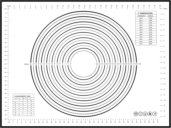 Silicone Baking Mat,32x24" Extra Large Pastry Mat for Rolling Dough Kneading Sourdough Bread Baking Supplies Black