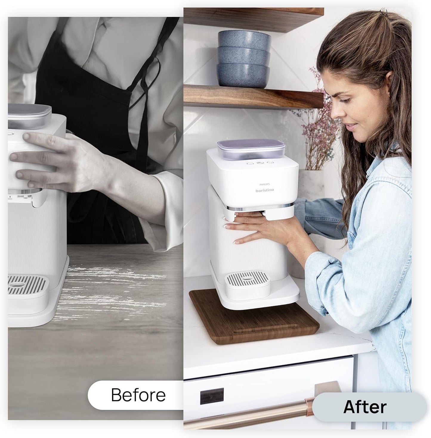 Ibyx Elegant Sliding Tray for Your Coffee Maker & Heavy Kitchen Appliances - Sturdy, Slides Easily from Under The Cabinet (Brown, 13βW x 10.5βD)