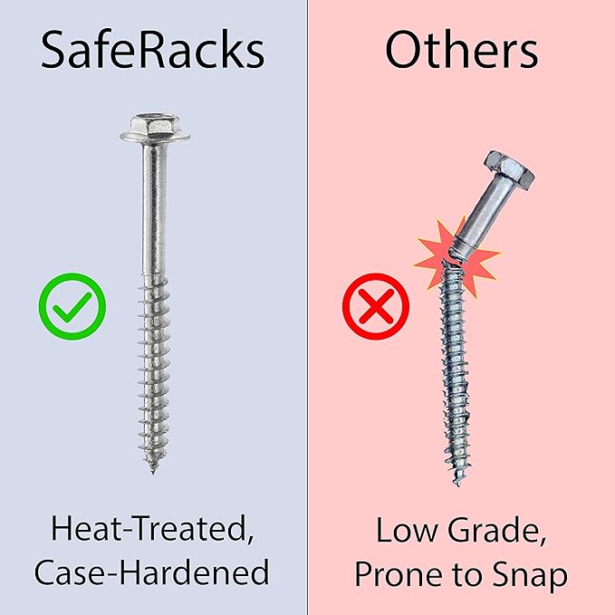 SafeRacks 4x6 Overhead Garage Storage Rack - Height Adjustable Steel Overhead Storage Rack - 500 Pound Weight Capacity (White, 24"-45")