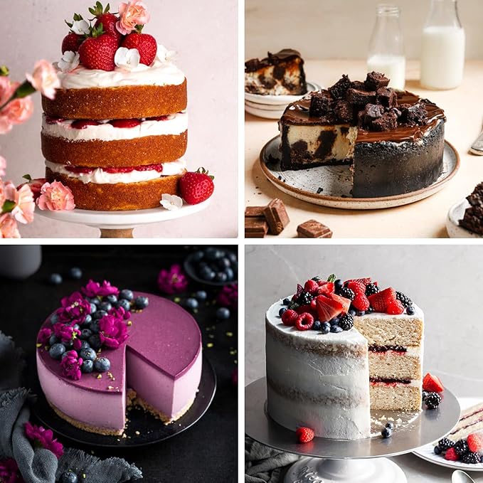 HUAKENER 6 Inch Cake Pan - Set of 3 Round Cake Pans with 100 Pieces Parchment Paper, Non-stick Cake Baking Pans, Dishwasher Safe