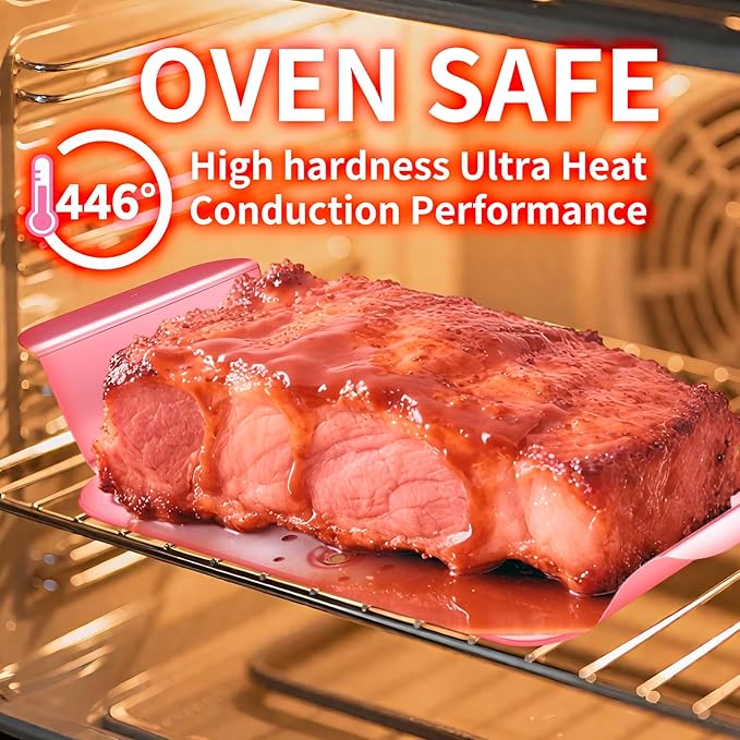 9x5 Meatloaf Pan with Drain Tray, 2-SET Nonstick Baking Loaf Pan for Roasting Meat, Bread, Turkey Meatloaf, Oven-Safe Healthy Baking Pan for Meatloaf, Banana Bread, Sandwich(Silver)