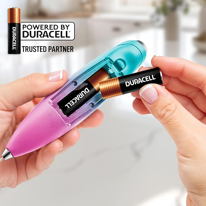 Zulay Kitchen Whisk Milk Frother with 4 Duracell Batteries - Powerful Handheld Foam Maker for Coffee, Lattes, Matcha, Hot Chocolate & Cappuccinos - Whip Creamy Froth in Seconds