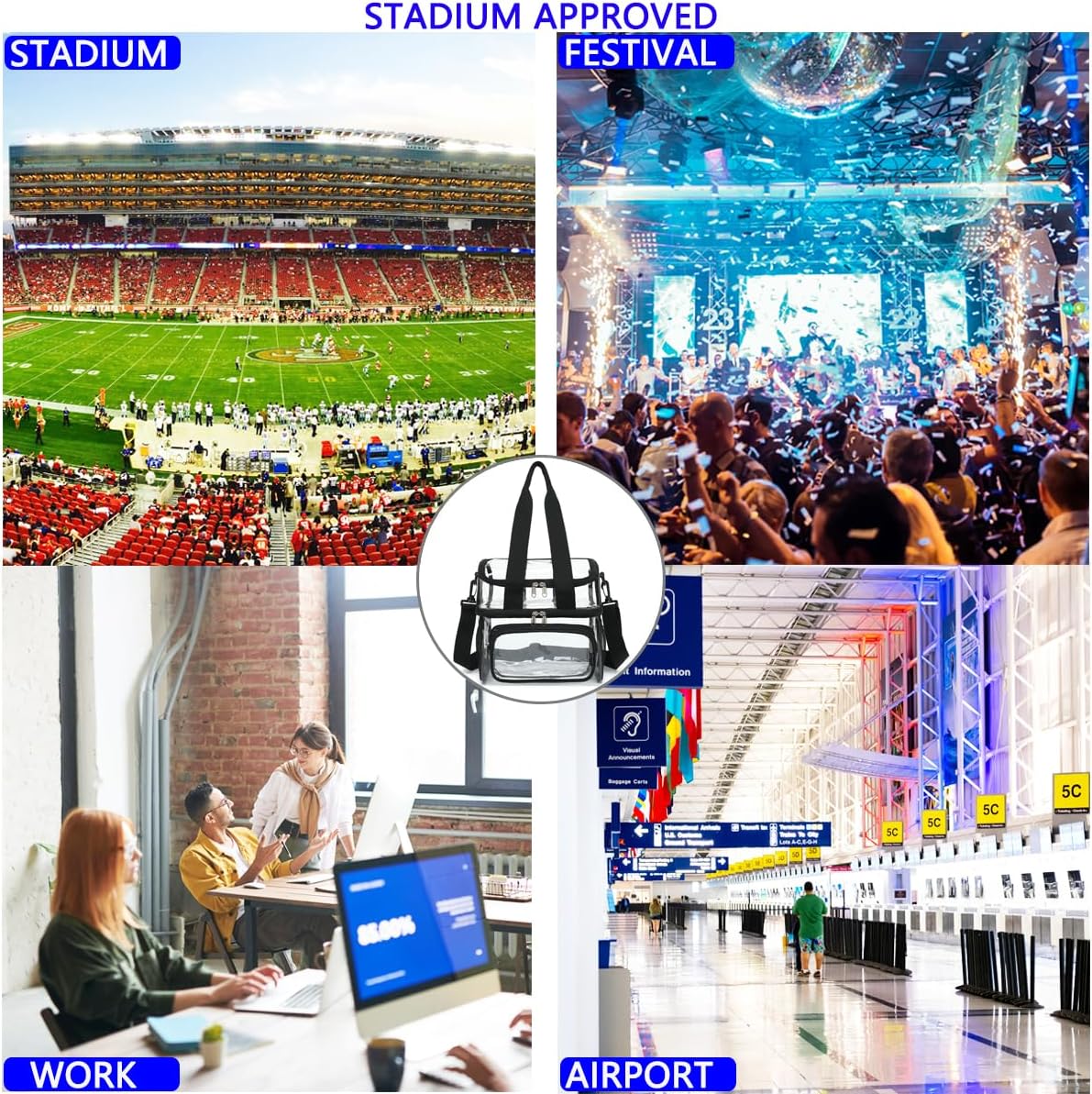 FlowFly Double Layer Cooler Insulated Lunch Bag Adult Lunch Box Large Tote Bag for Men, Women, With Adjustable Strap,Front Pocket and Dual Large Mesh Side Pockets