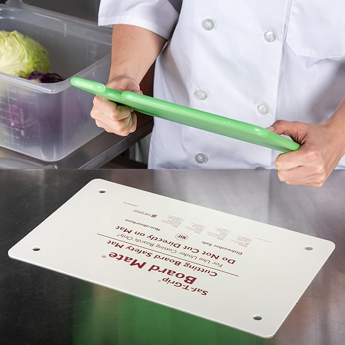 San Jamar CBM1318 Saf-T-Grip Board-Mate Nonslip Cutting Board Mat, 18" Width x 13" Height, White