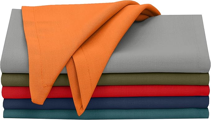 Ruvanti Cloth Napkins Set of 12, 18x18 Inches, 100% Cotton, Washable, Soft & Absorbent, Perfect for Wedding, Christmas, Thanksgiving Dinners - Multi Colors