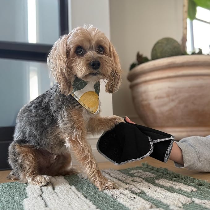 Reusable Paper Towels - 10 PACK - Roll of Washable Cotton Cloth Paper Towels - Paperless Reusable Napkins Cloth Washable - Absorbent + Long Lasting - Zero Waste Products - (Black Tie)