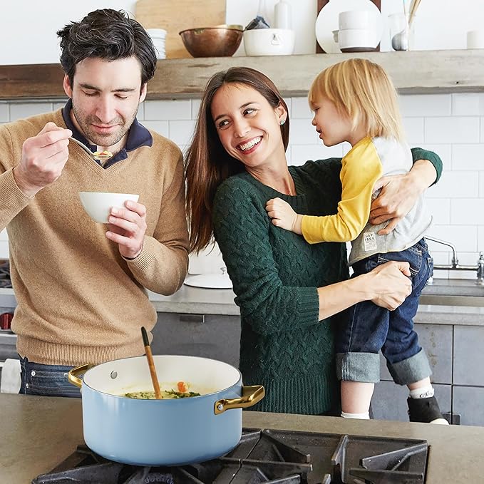 Ceramic Cookware Set, VONIKI 16 Pcs Pots and Pans Set Non Stick, Kitchen Cookware Sets with Cooking Utensils Set, Non Toxic Cookware Set White Gold Pan Set for Cooking Pot Oven & Dishwasher Safe, Gift