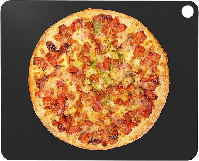 1MORE Pizza Steel for Oven,16"x13"Steel Pizza for Grill,1/4" Thick Pre-Seasoned Pizza Cooking Steels for Artisan Pizza, Bread, BBQ Restaurant-Quality Crisp Crust | Perfect for Oven Baked