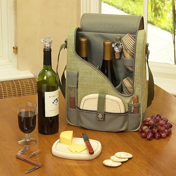 Picnic at Ascot Original Insulated Wine and Cheese Cooler Bag - Designed, Assembled & Quality Approved in the USA