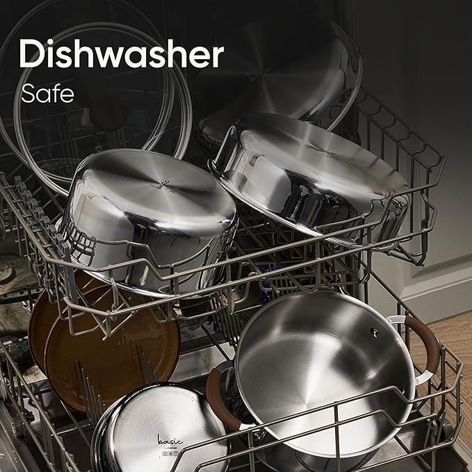 CAROTE Stainless Steel Sauce Pan with Detachable Handle, 5pcs Stainless Steel Pot, 1.5QT&2QT Saucepan with Lid, Non-Toxic Induction Kitchen Cookware, Removable Handle, Oven Safe, Woodgrain