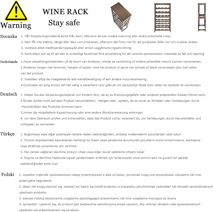 24 Bottles Floor Wine Rack with Tabletop, 6 Tier Bamboo Wine Display Storage Shelves, Wave Bars Freestanding Wine Bottle Organizer Shelf for Kitchen Pantry Cellar, Natural