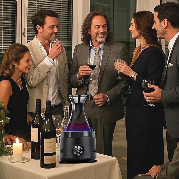 Electric Wine Chiller Decanter,1500ml/50oz 24-Hour Chilling Water Pitcher with Lid,Large Juice Jug for Coffee,Iced Tea,Lemonade,Cold or Hot Beverages,Wine Aerator Gifts&Accessories for Men and Women