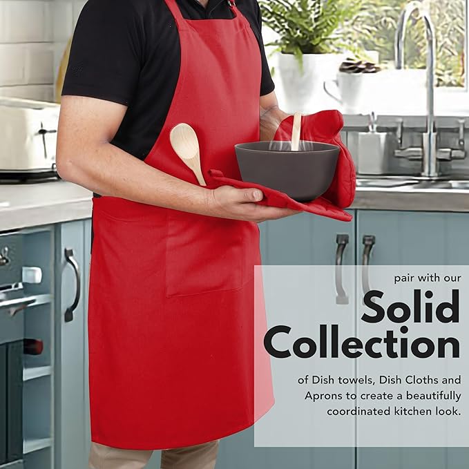 Native Fab Pot Holders and Oven Mitts Sets for Kitchen Heat Resistant - Hanging Non-Slip - 100% Cotton Kitchen Oven Mitts and Pot Holders 4-Piece Set - Red