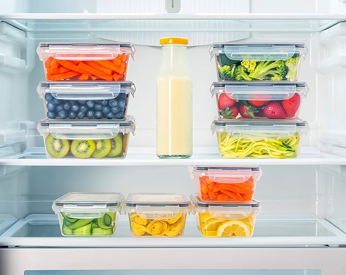 fullstar 20-Piece Plastic Food Storage Containers with Lids (10 Containers & 10 Lids) - Leakproof, BPA-Free, Meal Prep Containers, Reusable Lunch Storage Set for Kitchen Organization (Pack of 20)