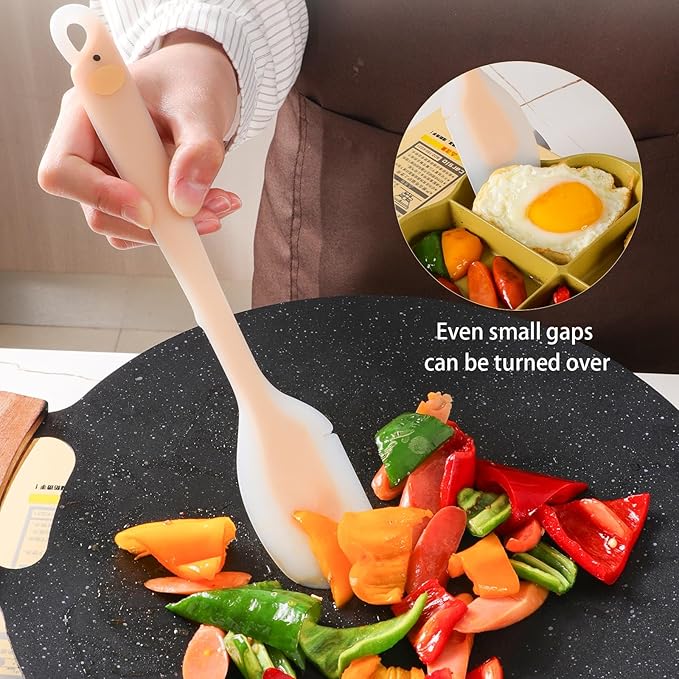 Silicone Spatula Set with Grooved Design + Basting Brush, Heat Resistant, BPA-Free & Non-Stick Small Rubber Spatula, Kitchen Utensils Set for Baking, Cooking, Scraping, Stirring & Basting 3 PCS