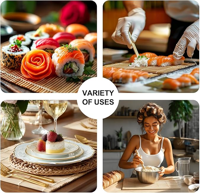 1PCS Bamboo Sushi Rolling Mat, White Sushi roll maker, Sushi making kit, Bamboo Sushi Rolling Mat